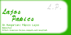 lajos papics business card