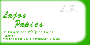 lajos papics business card